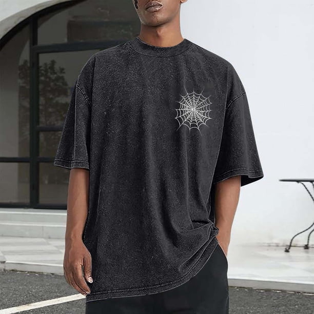 Tops para hombre, blusas y camisas de cuello redondo y manga corta para hombre, camisetas deportivas informales con estampado desgastado para hombre, blusas de cuello redondo y manga corta para hombre