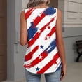 thumbnail image 5 of 4th Of July Shirts for Women Stars and Stripes Print Sleeveless Scoop Neck Botton Down Tunics Celebration Soft Summer Workwear T-Shirts,M,#01 White, 5 of 5