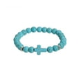 thumbnail image 2 of Christian Cross Bracelet for Women & Men - 8mm Natural Stone Beaded Stretch Prayer Bracelet with Gift Box, Inspirational Religious Jewelry for Confirmation & Daily Faith, 2 of 4