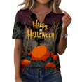 thumbnail image 4 of Halloween Shirts for Women 2026 V Neck Plus Size Funny Cute Vintage Teacher Shirts Casual Holiday Tops, 4 of 6