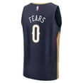 thumbnail image 3 of Men's Fanatics Jeremiah Fears Navy New Orleans Pelicans 2025 NBA Draft First Round Pick Fast Break Replica Jersey - Icon, 3 of 3
