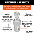 thumbnail image 2 of CURT 60629 Gooseneck Trailer Hitch Ball  For Use With Chevy/ Ford/ GMC/ Nissan OE Puck System; 2-5/16 Inch, 2 of 2