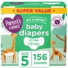 Parent's Choice Dry and Gentle Baby Diapers, Size 5, 156 Count