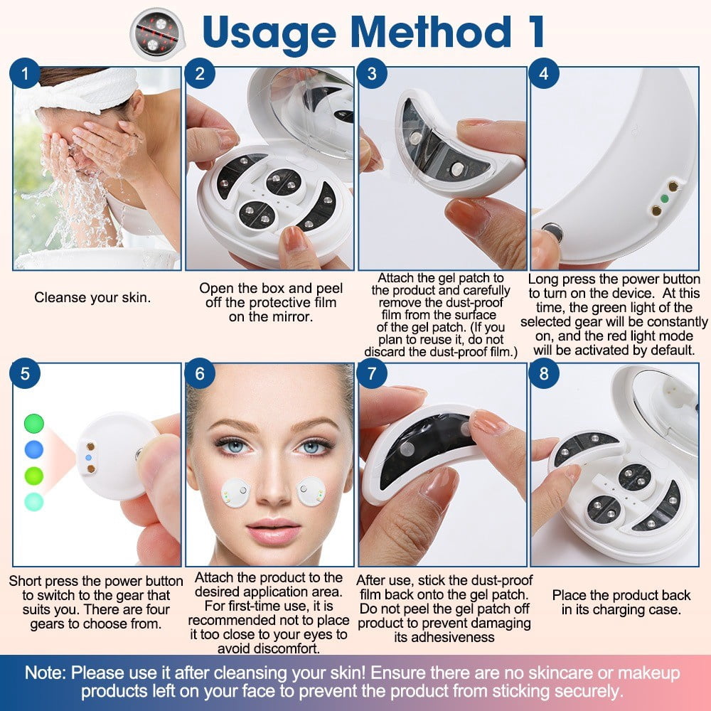 syligr 2-in-1 Red Light Therapy Eye & Face Massager, Rechargeable Electric Mask with Heating Vibration Microcurrent, Facial Beauty Device for Dark Circles Puffiness Wrinkles