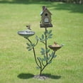 thumbnail image 5 of 38" H Cast Iron Pedestal Bird Baths for Outdoors,3 in 1 Metal Bird Bath Bowl with Bird Houses and Bird Feeder,Garden Yard Decor, 5 of 6