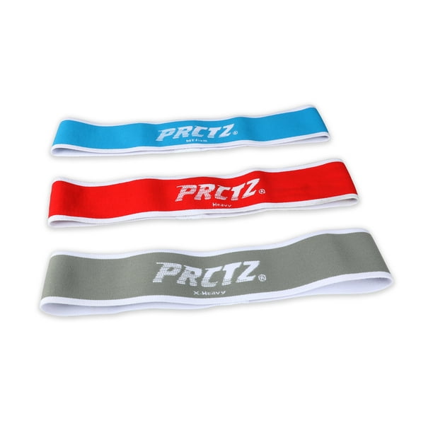 PRCTZ - Juego de 3 Bandas Elásticas de Resistencia para Cadera y Glúteos, Color Rojo, Azul y Gris