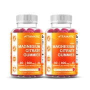 2 Pack - Vitamatic Magnesium Gummies 600mg per Serving - 60 Vegan Gummies