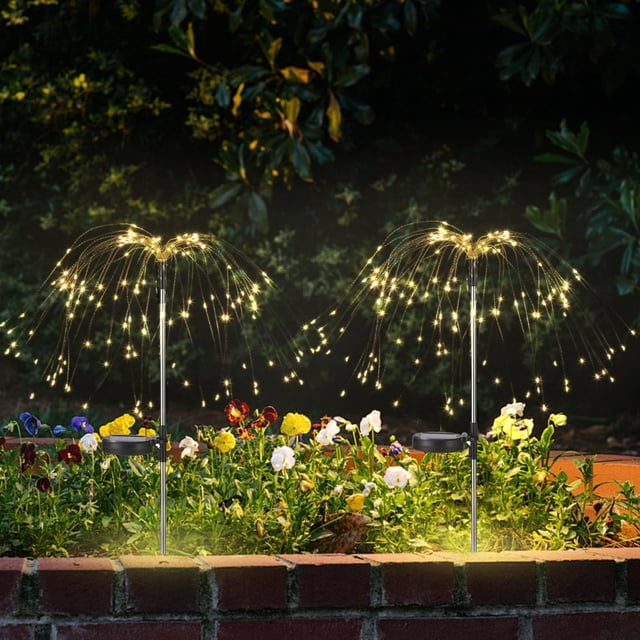 Luces solares para fuegos artificiales Colcutee, 200 LED, paquete de 2 unidades, impermeables
