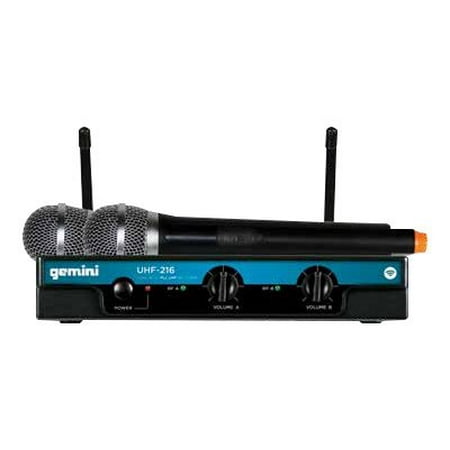 Gemini UHF-216M Hi-Quality Dual Channel Uhf Handheld Microphone Wireless System
