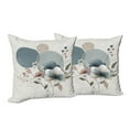 thumbnail image 4 of Ambesonne Monstera Throw Pillow Cover Pack of 2, Minimalistic Floral Print, 2 Pcs-36"x36", Blue Grey and Blush, 4 of 5