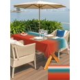 thumbnail image 5 of Outdoor Tablecloth with Umbrella Hole for Patio/Picnic/Party/Camping, Red Teal Ombre Waterproof Table Cloth Rectangle Table Cover Washable, Modern Gradient Abstract Art (54"x 80"), 5 of 8