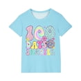 thumbnail image 2 of Fiudx Camiseta para Niños, Mezcla de Poliéster Suave, Cuello Redondo, Manga Corta, Cómoda, Informal, para Uso Diario, para Niños y Niñas, Diseño "100 Días de Clases", para Usar En Las Cuatro Estacion, 2 of 6
