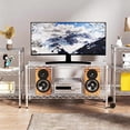 thumbnail image 2 of 2-Tier Heavy Duty Adjustable Wire Shelving Unit with Lockable Wheels, 36" W x 18" D x 19.5" H, Chrome Finish, 2 of 7