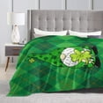 thumbnail image 5 of St. Patrick''s Day Irish Gnome with Clover Throw Blanket Soft Warm Cozy Lightweight Blankets Lucky Green Day Gift Flannel Blanket for Sofa Couch Bed Office Holiday Decorative 80"X60", 5 of 6