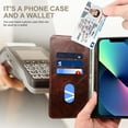 thumbnail image 4 of SaniMore for iPhone 15 6.1" 2023 Wallet Cover, PU Leather Magnetic Book Folding Flip Folio Case Wear-resistant Shockproof Anti-fall [RFID Blocking] & Stand Function for iPhone 15, Brown, 4 of 6