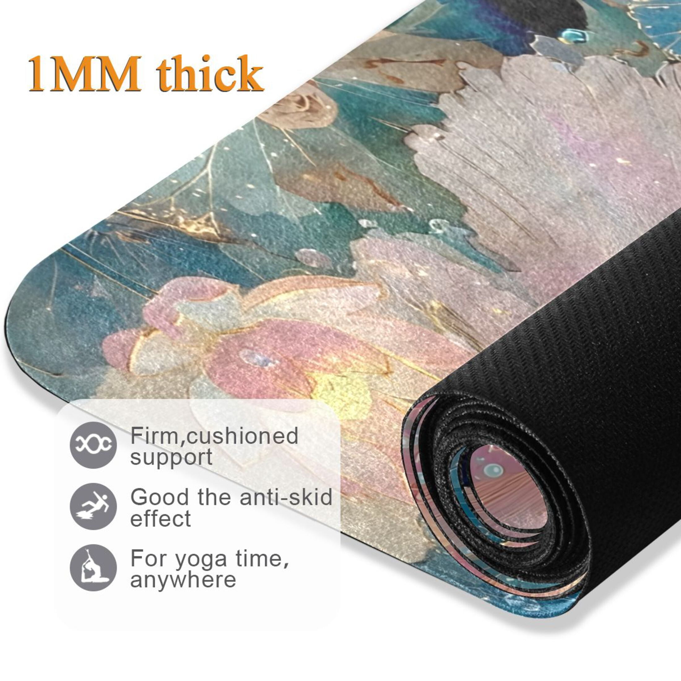 BZSMCE Yoga Mat Women Fitness Mat Iridescent Fish Pattern