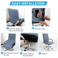 thumbnail image 7 of PiccoCasa Jacquard Office Chair Cover Swivel Chair Computer Armchair Protector, Steel Blue, 7 of 7