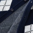 thumbnail image 5 of NAISIBABY Boys Cardigan Sweater, Buttons Long Sleeve Classic Checked Fall Winter Warm Knit Outwear Navy 9T, 5 of 5