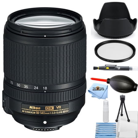 Nikon AF-S DX NIKKOR 18-140mm f/3.5-5.6G ED VR Lens STARTER BUNDLE White Box