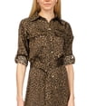 thumbnail image 2 of Michael Kors Women's Cheetah Print Midi Utility Dress Green Size X-Large, 2 of 3