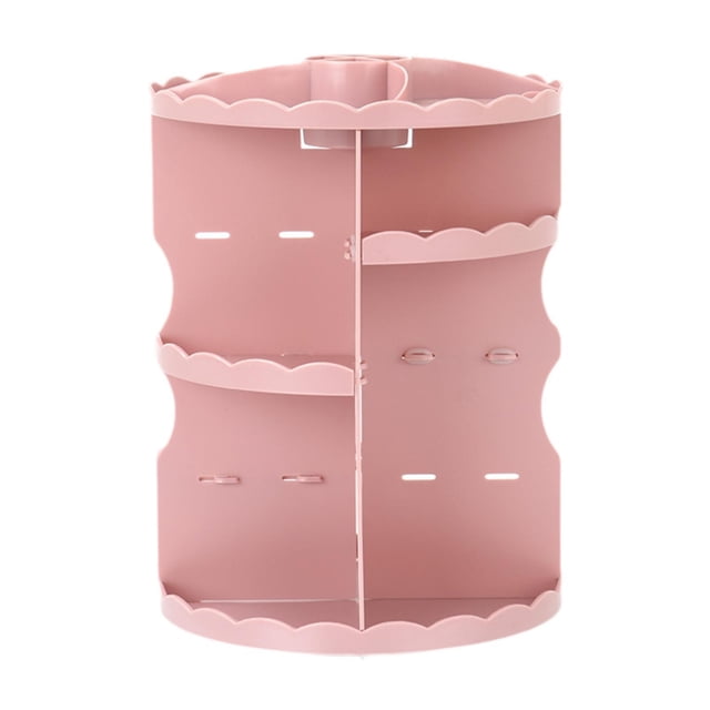 Organizador de maquillaje giratorio, vitrina para cosméticos rojo