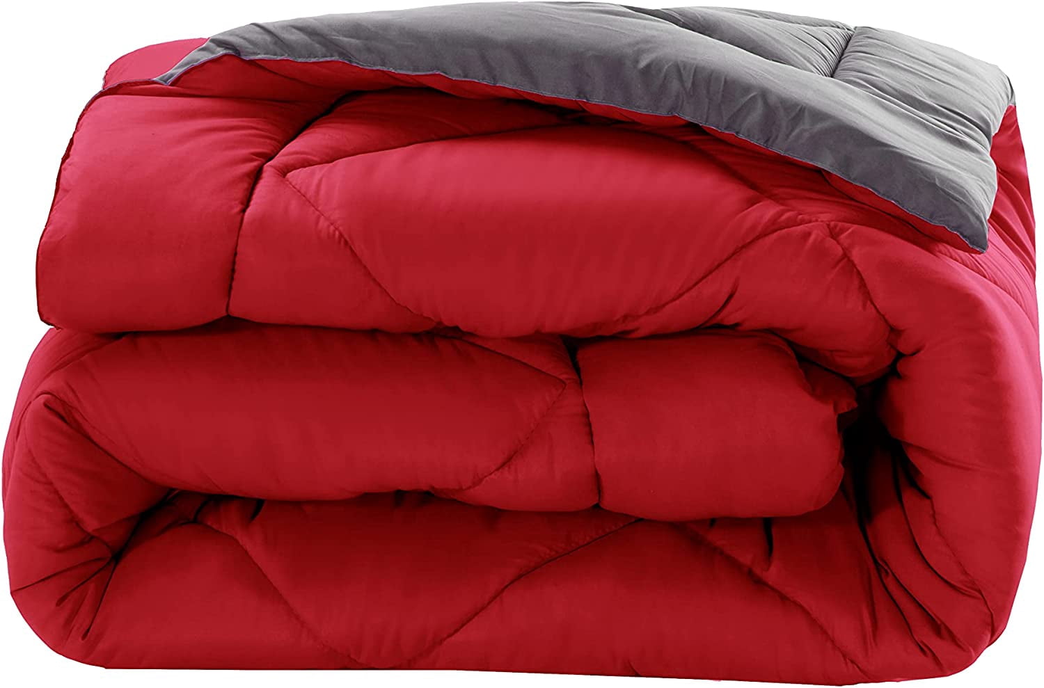 Reversible 3pc Comforter Set King/Cal King Red/Gray