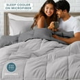 thumbnail image 4 of Bare Home 5-Piece Reversible Bed-in-a-Bag - Premium 1800 Collection - Full XL, Light Gray/Gray Comforter with Light Gray Sheet Set, 4 of 10