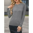 thumbnail image 6 of Women'S Wool Blend Classic Crew Neck Casual Fall Sweaters Light Gray XS, 6 of 8