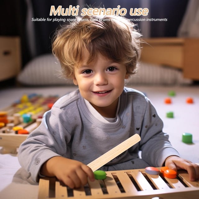 TEHAUX 1 Pair Beginner Friendly Wood Rhythm Sticks for Kids Percussion 7.9In