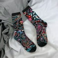 thumbnail image 5 of Vsdgher Paisley Crew Socks for Men & Women, Breathable Casual Athletic Ankle Socks, 5 of 6