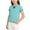 Blue-07, variant on Girls' Ribbed Knit Ruffle Edge Short Sleeve T-Shirt Contrast Trim Crew Neck Bow Detail Slim Fit Casual Tee for Summer