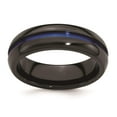 thumbnail image 6 of Edward Mirell Black Ti Blue-Anodized Center 7mm Band, 6 of 7
