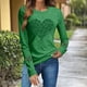 thumbnail image 5 of Mujeres de Manga Larga Tops Casual Día de San Patricio Impresión Cuello Redondo Blusa Suelta Poliéster Ligero Suave Cómodo para Primavera Verano, 5 of 6