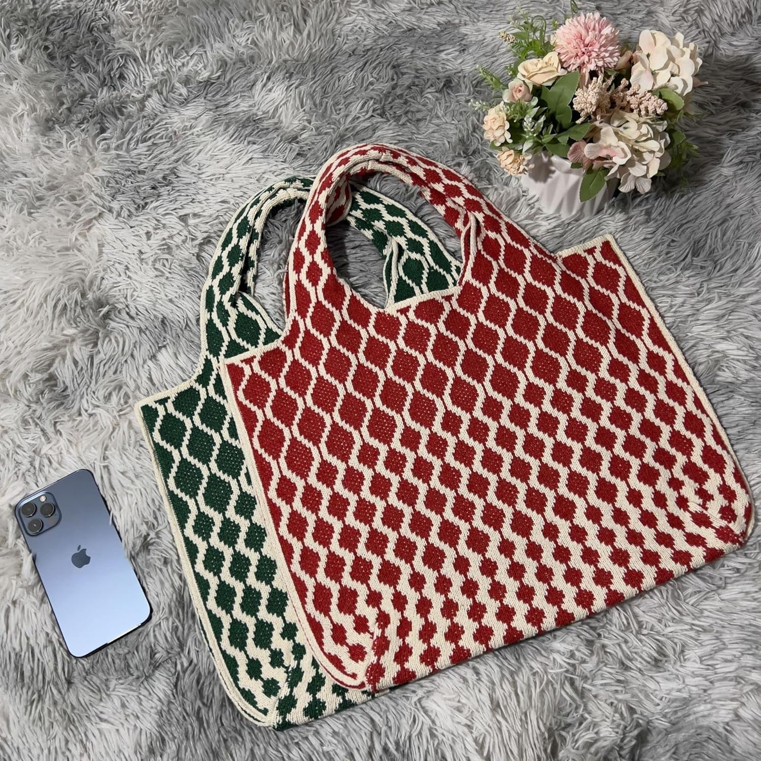 Kukuzhu Y2k Aesthetic Tote Bag Aesthetic Y2k Bag Crochet Tote Bag Aesthetic Tote Bags Aesthetic Y2k Purse