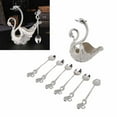 thumbnail image 4 of Jrocdr Metal Swan Coffee Spoon Se With 6Pcs Coffee Spoon Set Teaspoon Swan Dinnerware Set For Stirring Mixing Coffee Desserts Dinner Place Mats for 4 Plate Mates Dinner Place Mats, 4 of 9