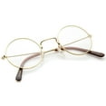 thumbnail image 4 of Classic Small Metal Frame Slim Temples Clear Lens Round Eyeglasses 44mm (Gold / Clear), 4 of 4