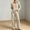 Beige, variant on Women's Pajama Sets Long Sleeve Short Sleeve 2 Piece Lounge Sets Ribbed Knit Sweater Sleepwear Green XL(XL)