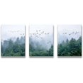 thumbnail image 2 of Canvas art Green forest art Nordic home Decoration Forest landscape Natural art Canvas print poster Bedroom bathroom mural 30cmx40cm x3 panel Frame canvas Wall art for modern living room Decoration, 2 of 6