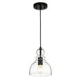 thumbnail image 2 of Nefelt Matte Black 1-Light Decanter Seeded Glass Pendant, 2 of 3