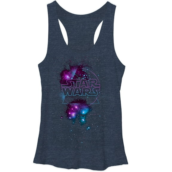 Women's Star Wars Galactic Logo Racerback Tank Top Navy Heather X Large