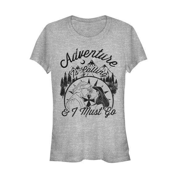 Junior's Pocahontas Adventure Calling Graphic Tee Athletic Heather Medium