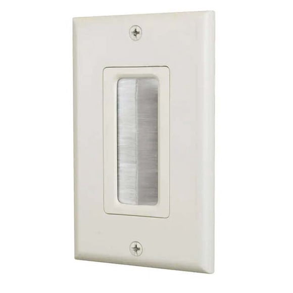 1001863168 - WALL PLATE FOR BULK CABLE SINGLE DECORA LIGHT ALMOND BRUSH STYLE