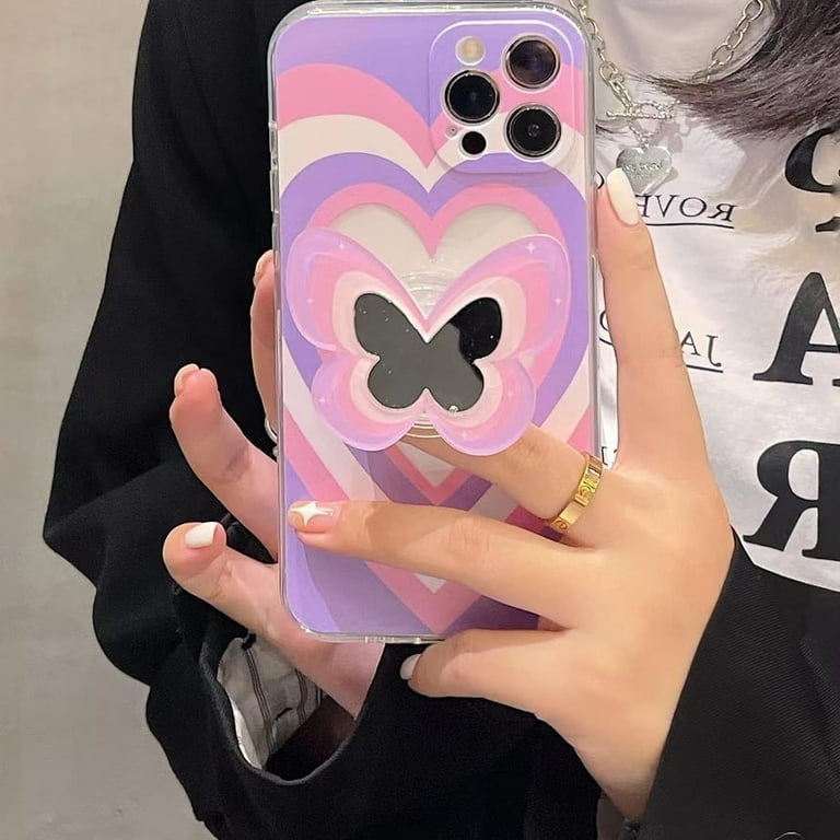 Pink Butterfly Phone Case Compatible with iPhone 11 Case, Cute Kpop Phone  Case, Pink Gradient Mirror Butterfly Phone Cover for Women Girls -  Walmart.com