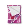 thumbnail image 2 of Abstract Soft Flannel Fleece Throw Blanket, Skewed Uneven Color Blocks Forming a Fractal Mosaic in Stained Glass Style, Cozy Plush for Indoor and Outdoor Use, 60" x 80", Pink Purple Red, by Ambesonne, 2 of 6
