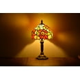 thumbnail image 3 of Tiffany Style Table Lamp Bedside Desk LED Lamp Shades Bedroom Stained-Glass 14.5'' Height Multi-Color, 3 of 4