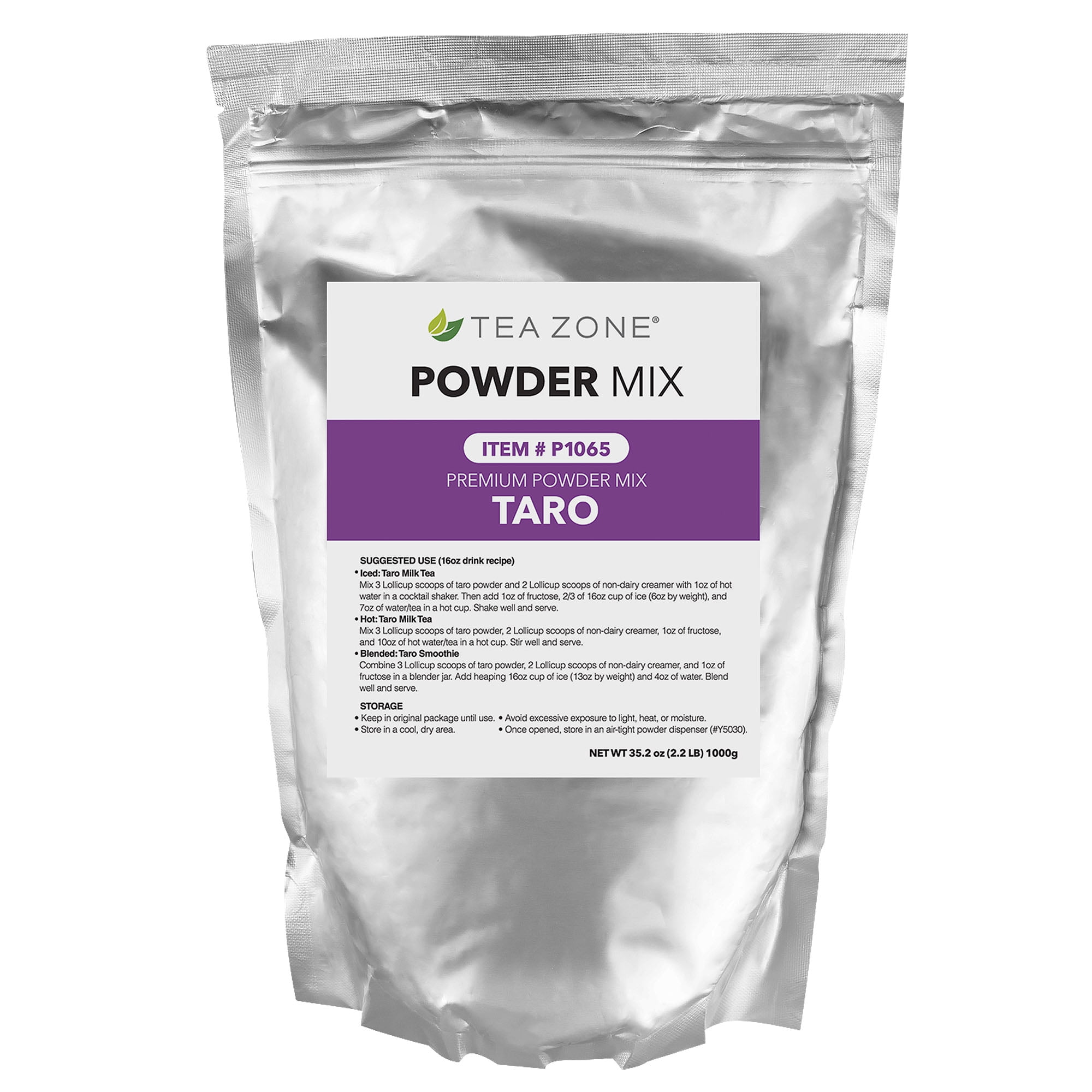 Tea Zone Taro Powder Mix for Boba Bubble Tea, Slush, Smoothies 2.2