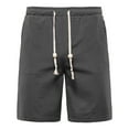 thumbnail image 2 of Munlar Mens Shorts,Fashion Plus-Size Man Solid Elastic Waist Loose Pockets Bandage Short Pants, 2 of 4
