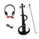 thumbnail image 3 of Violín eléctrico, conjunto de violín eléctrico, arco de violín acústico con estuche rígido. Negro mejorado, 3 of 9