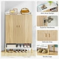 thumbnail image 5 of Tribesigns 6-Tier Entryway Shoe Cabinet, Adjustable Wooden Storage Organizer with Doors, Wood, 5 of 7