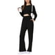 thumbnail image 4 of Conjunto de pijamas INSPIRE CHIC para mujer, con cuello redondo, de manga larga, ropa de dormir suave, PJs de descanso con bolsillo, XS, negro, 4 of 6